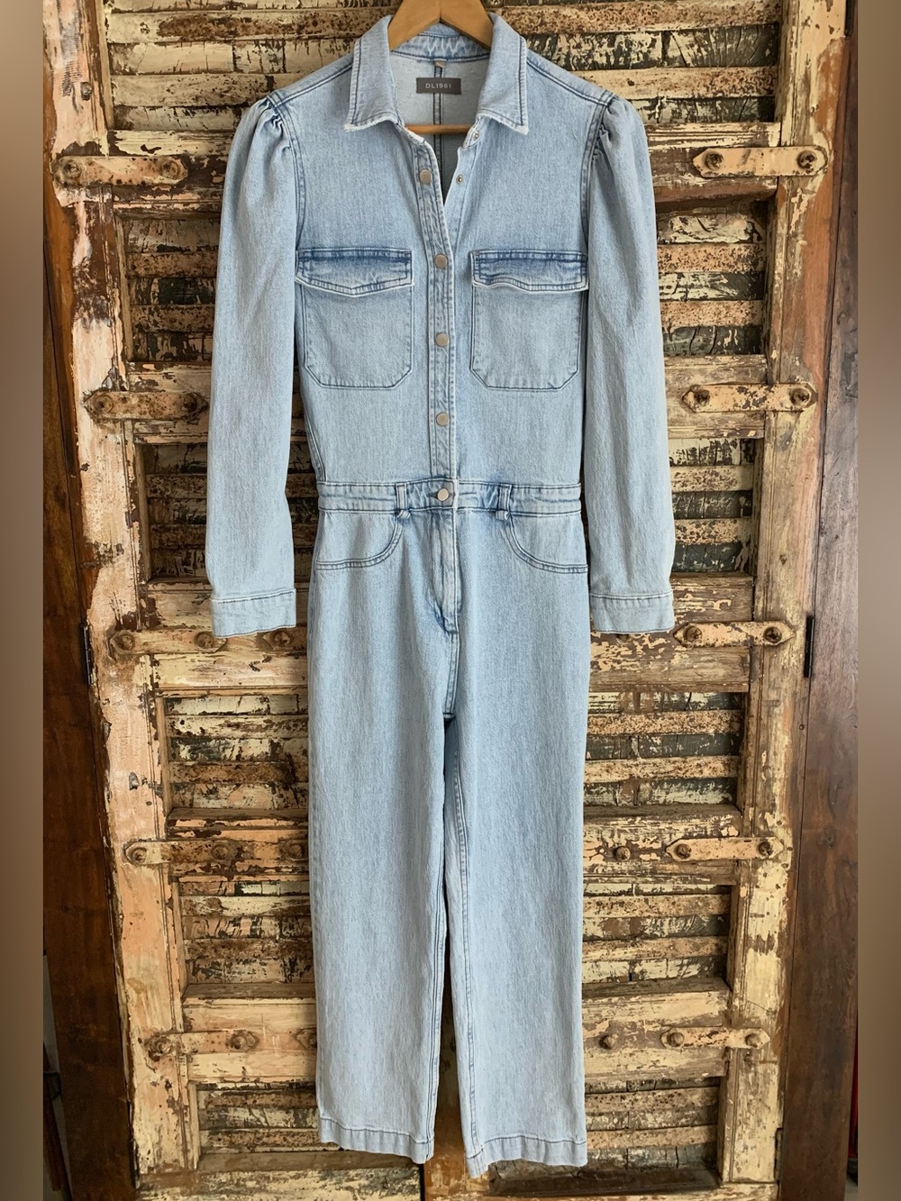 DL1961 Freja Denim Utility Jumpsuit XS Light Wash, XS